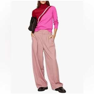 Saunders Collective RTR Design Collective Skinny Diagonal Sweater Pink Sz Medium